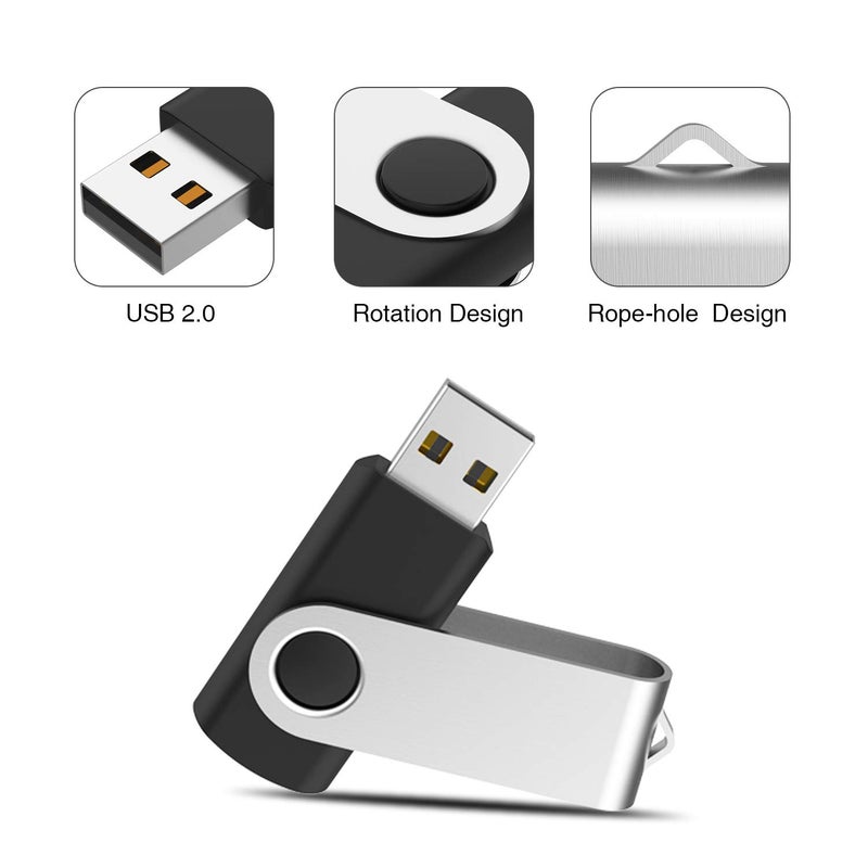 RAOYI 50 Pack 4GB USB Flash Drive, USB 2.0 Memory Stick Bulk Thumb Drives Pen Drive Zip Drive Bundle-Black - Image 2